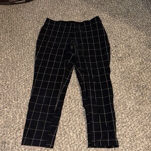 a new day Black Grid Pattern Cropped Pants